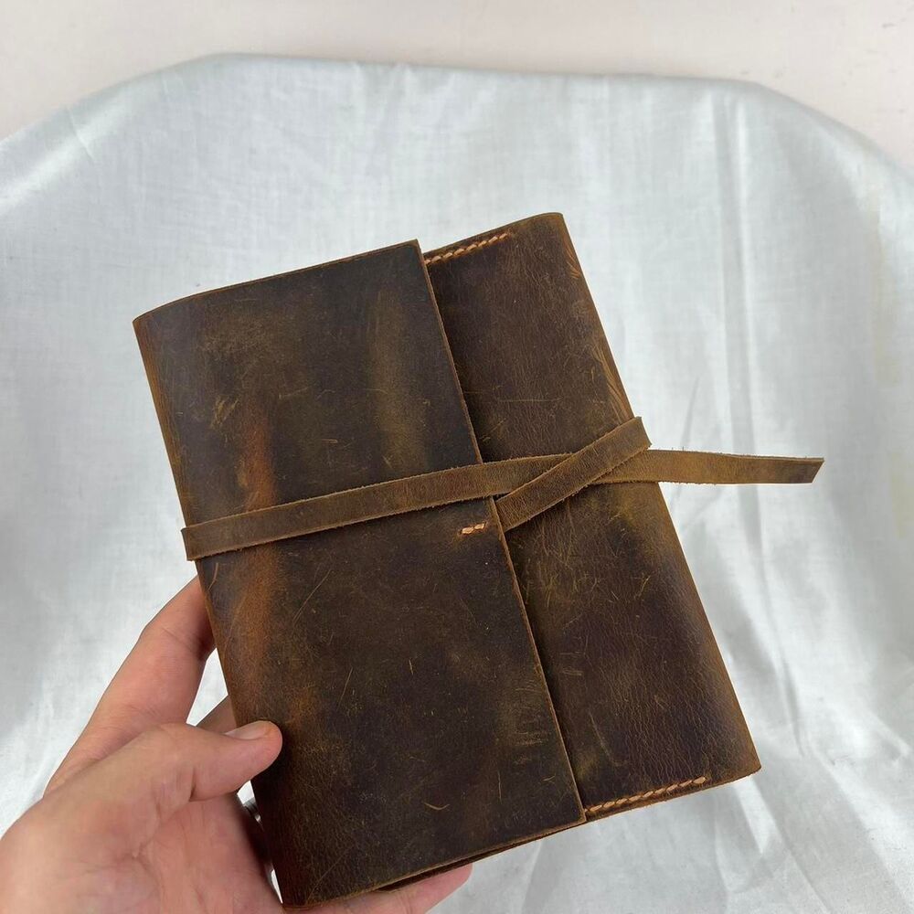 Brown Leather Journal Handmade Minimalis Artisan